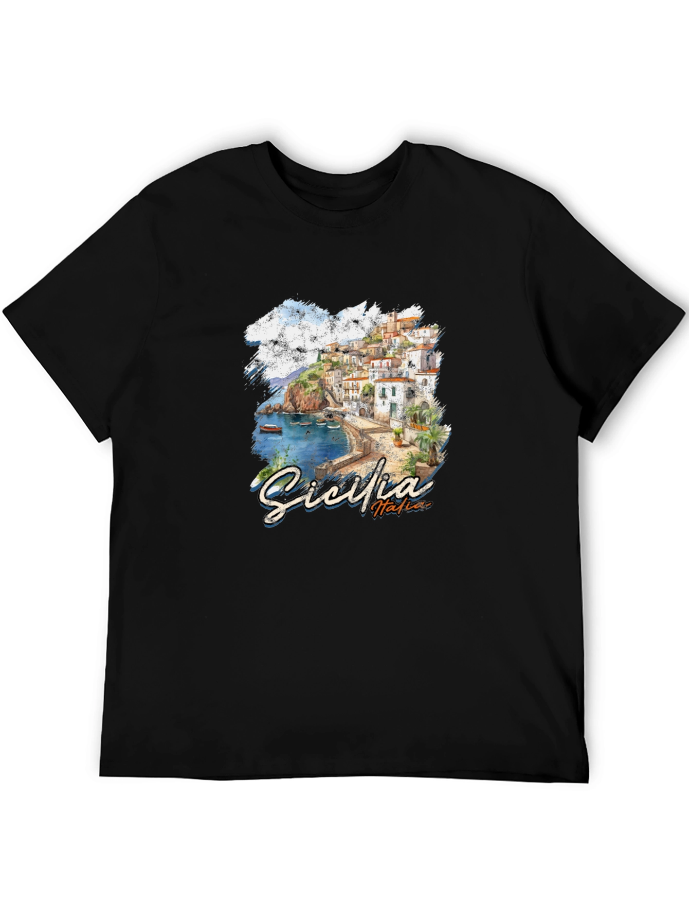 Sicilia Italia Black Graphic Tee