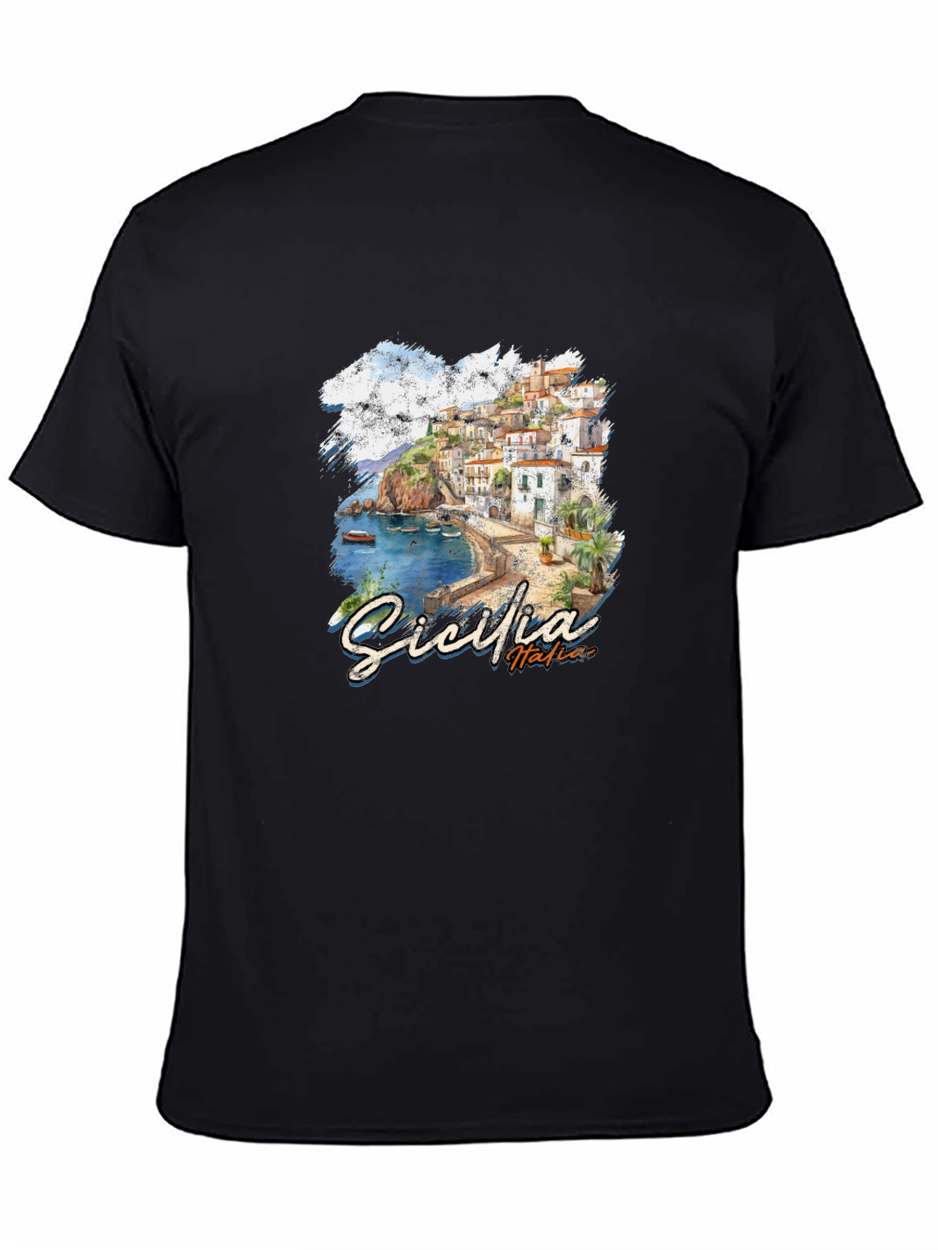 Sicilia Italia Black Graphic Tee