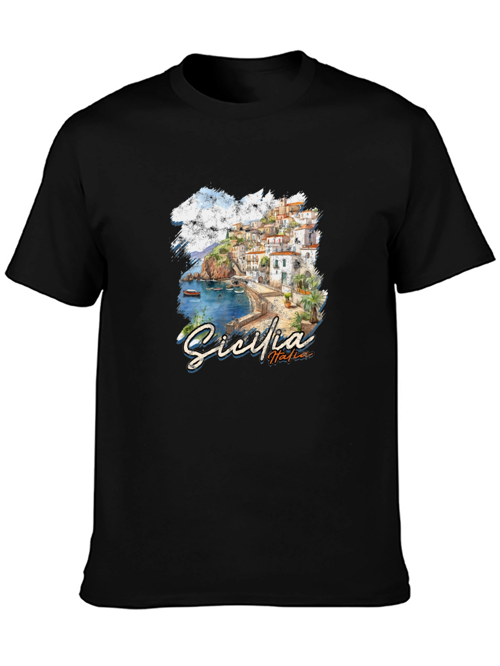 Sicilia Italia Black Graphic Tee