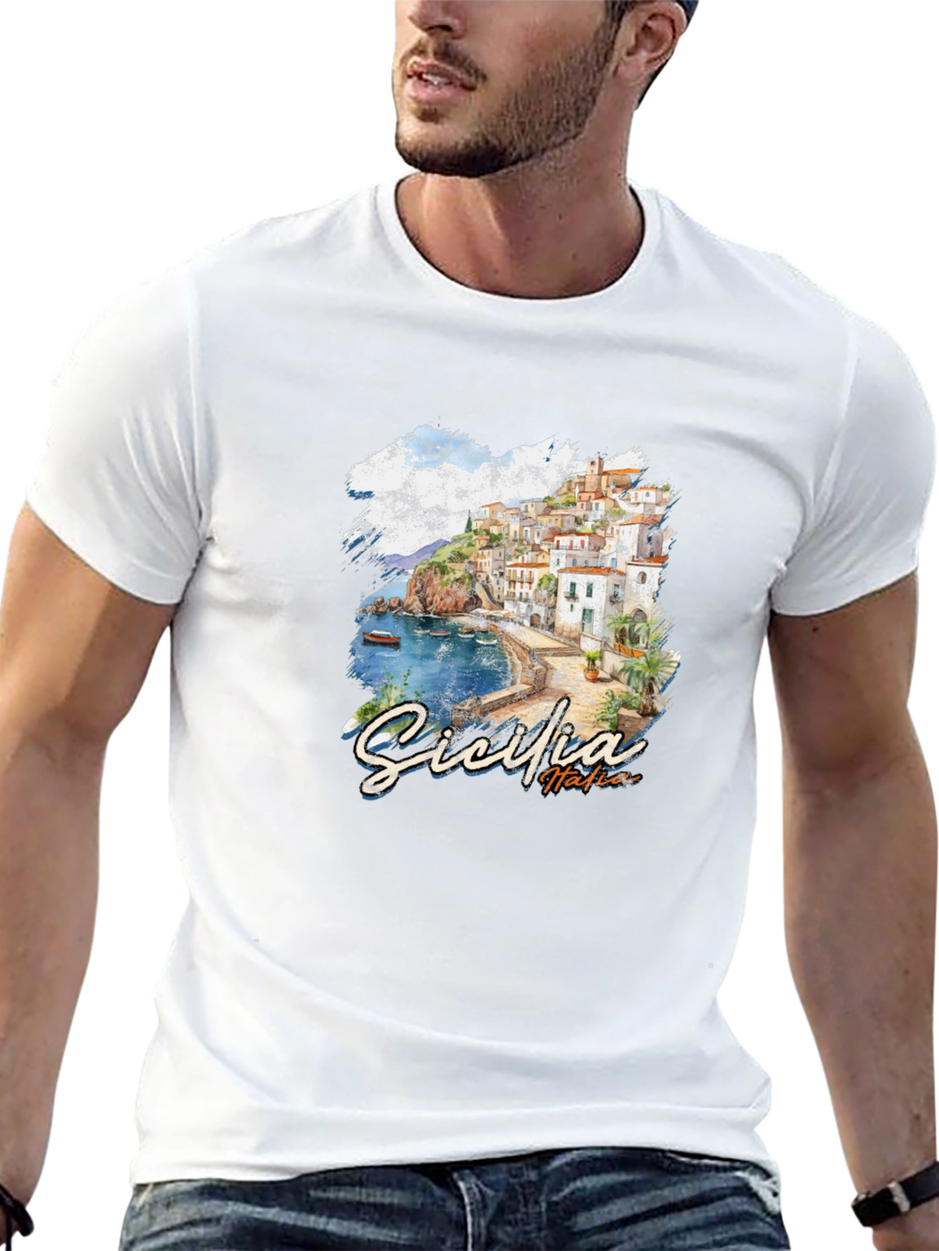 Sicilia Italia Black Graphic Tee