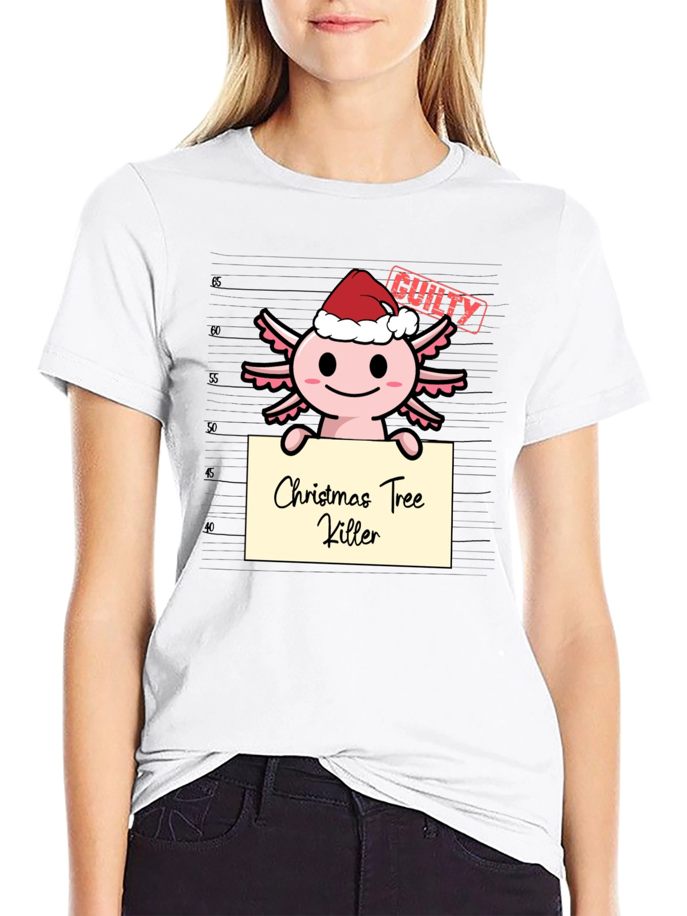 Axolotl Christmas Tree Killer T-Shirt