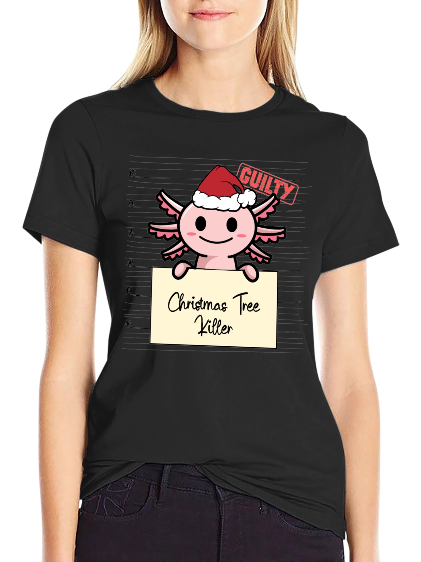 Axolotl Christmas Tree Killer T-Shirt