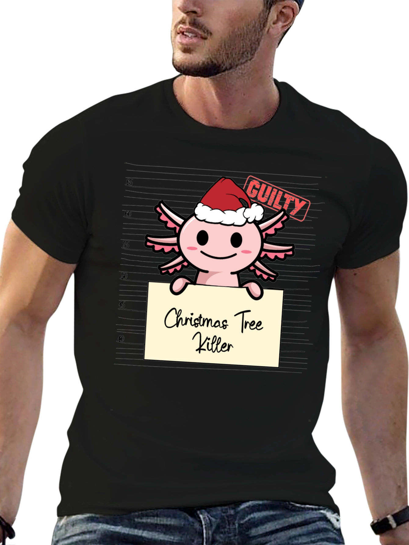 Axolotl Christmas Tree Killer T-Shirt