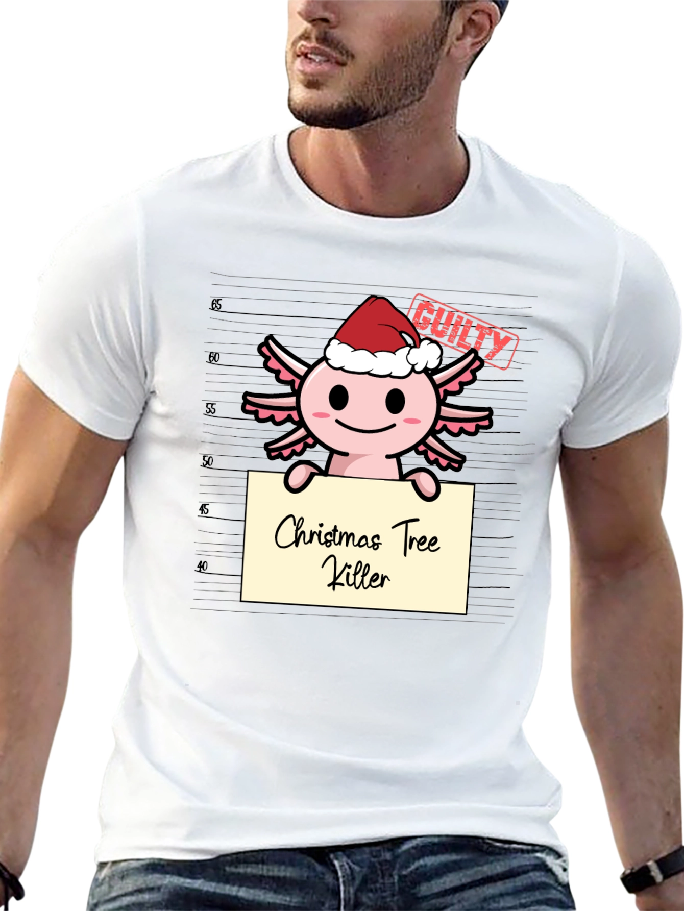 Axolotl Christmas Tree Killer T-Shirt