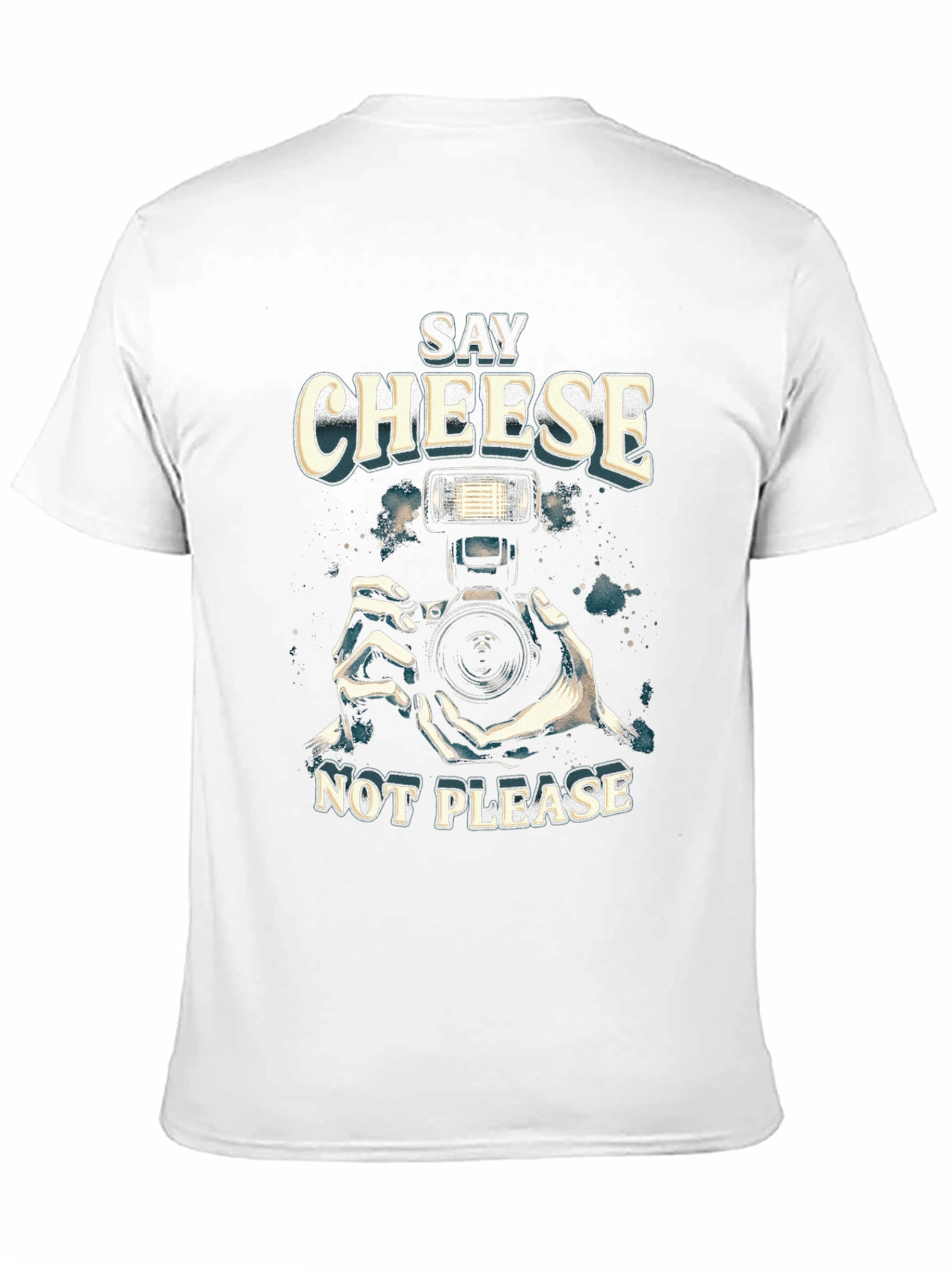 Say Cheese Not Please Black Graphic Tee