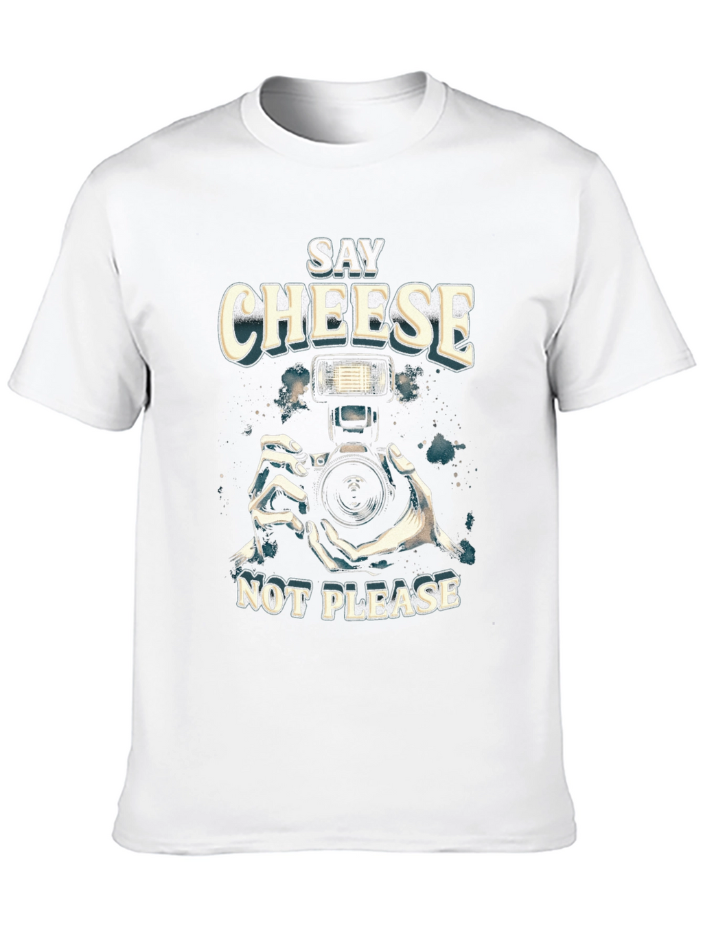 Say Cheese Not Please Black Graphic Tee