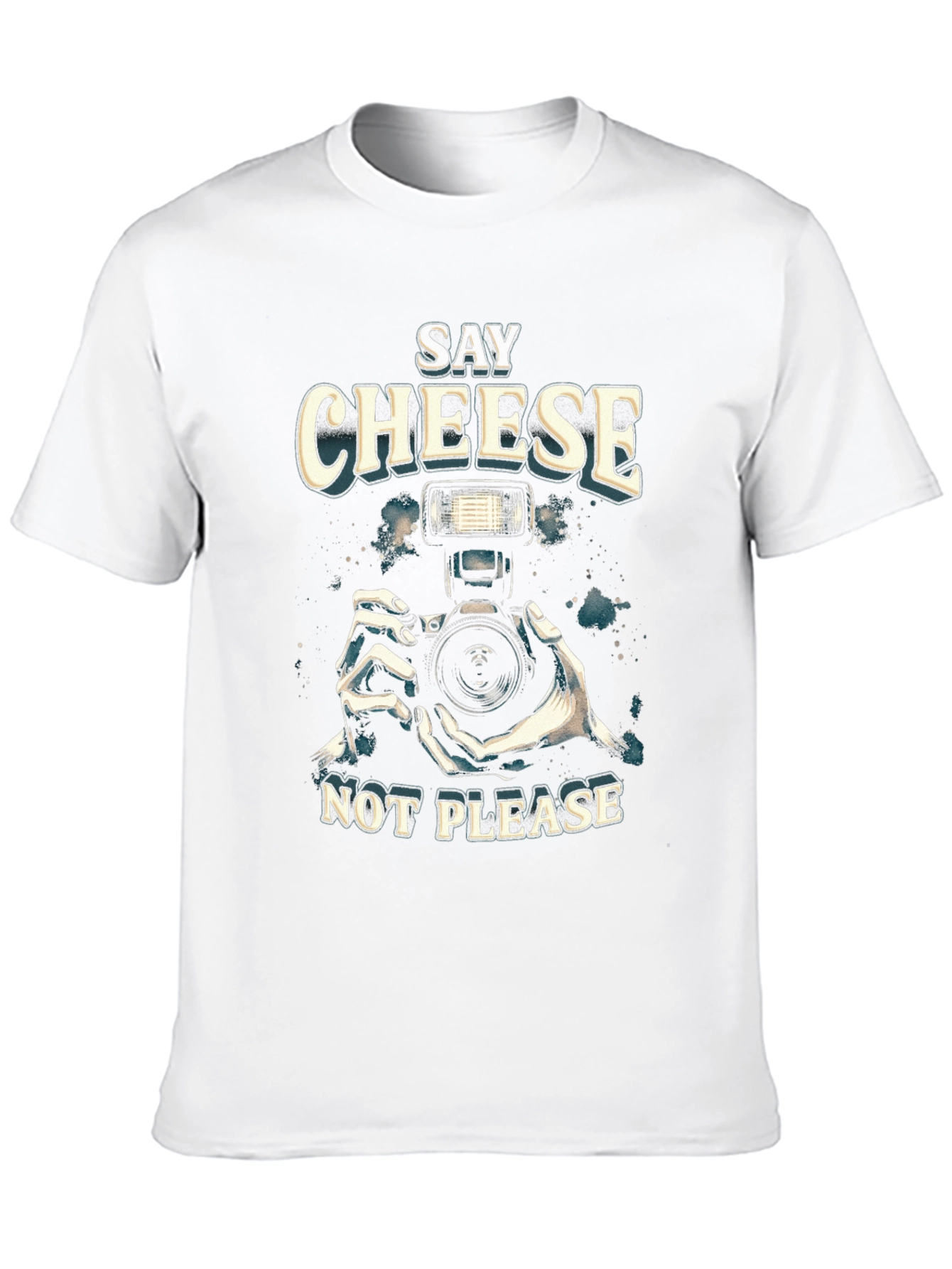 Say Cheese Not Please Black Graphic Tee