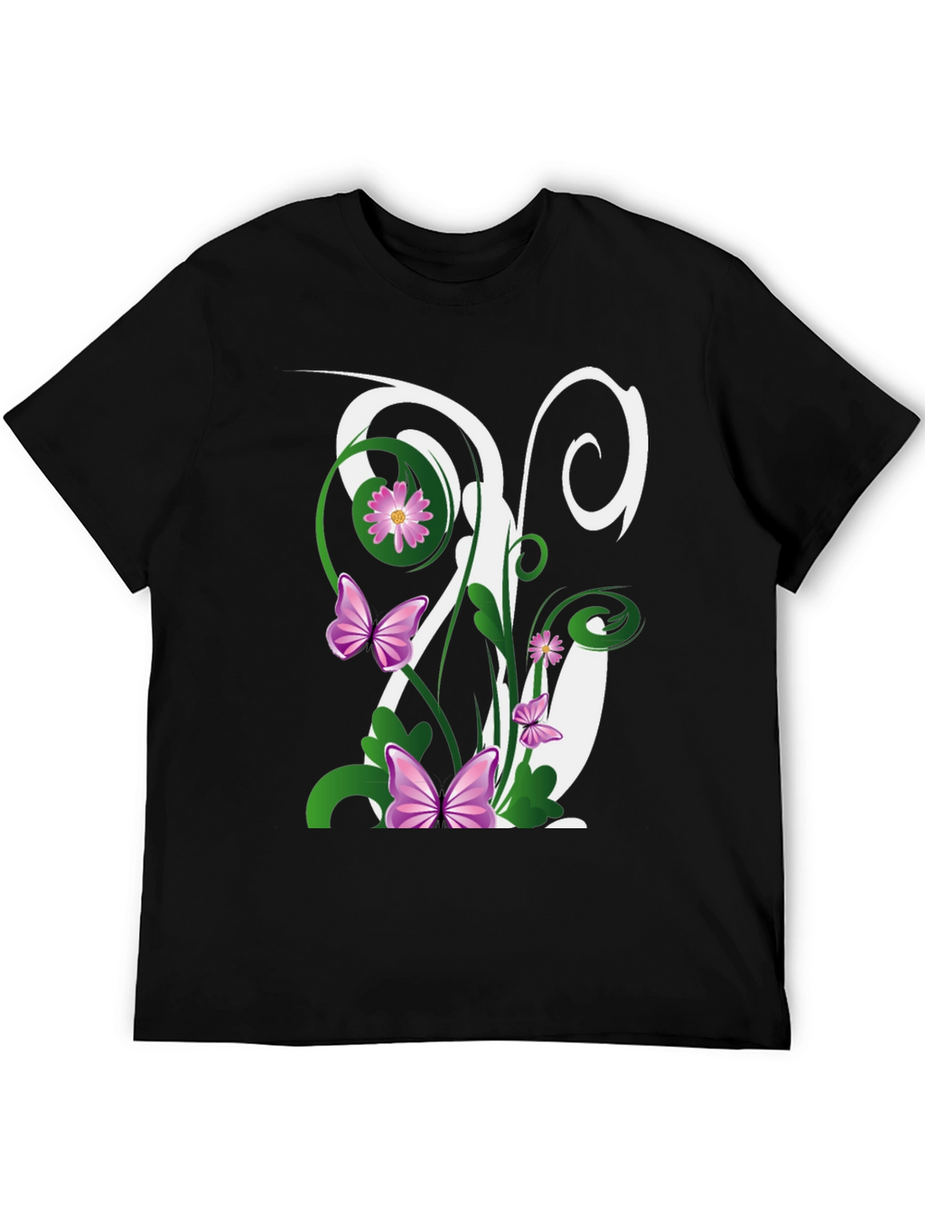 Butterfly Floral Initial T-Shirt