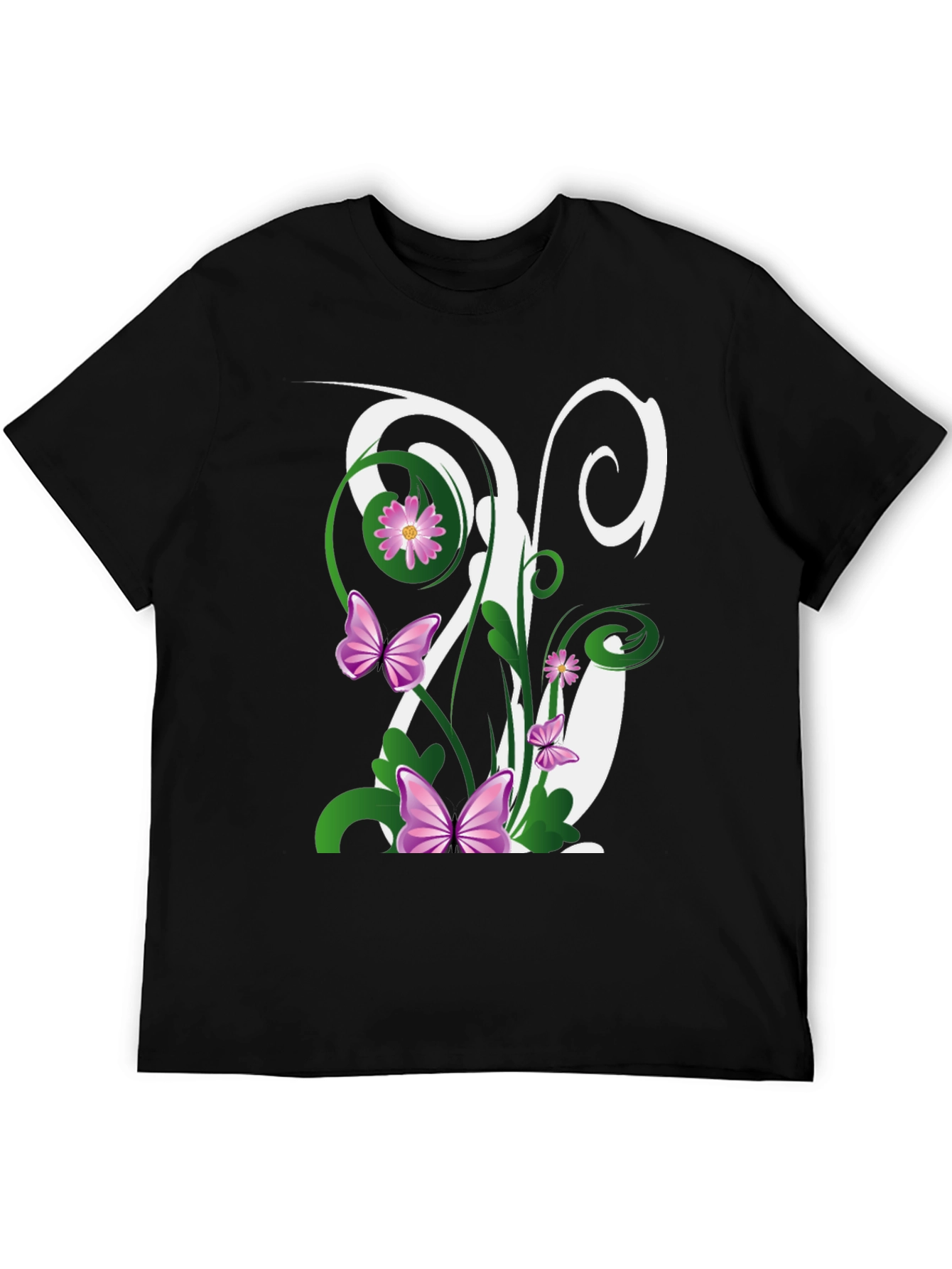Butterfly Floral Initial T-Shirt