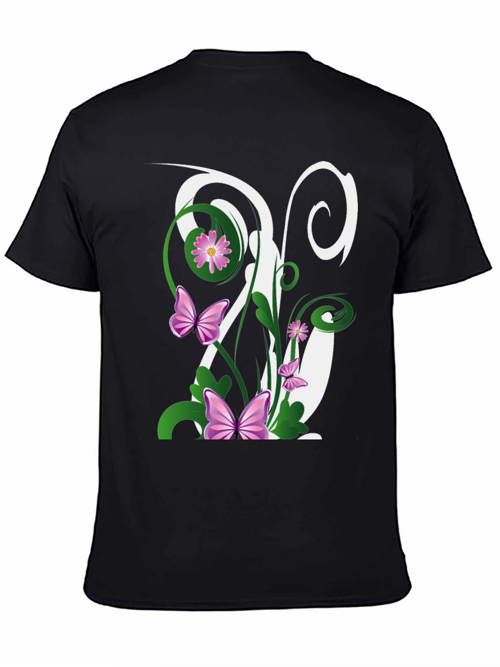 Butterfly Floral Initial T-Shirt