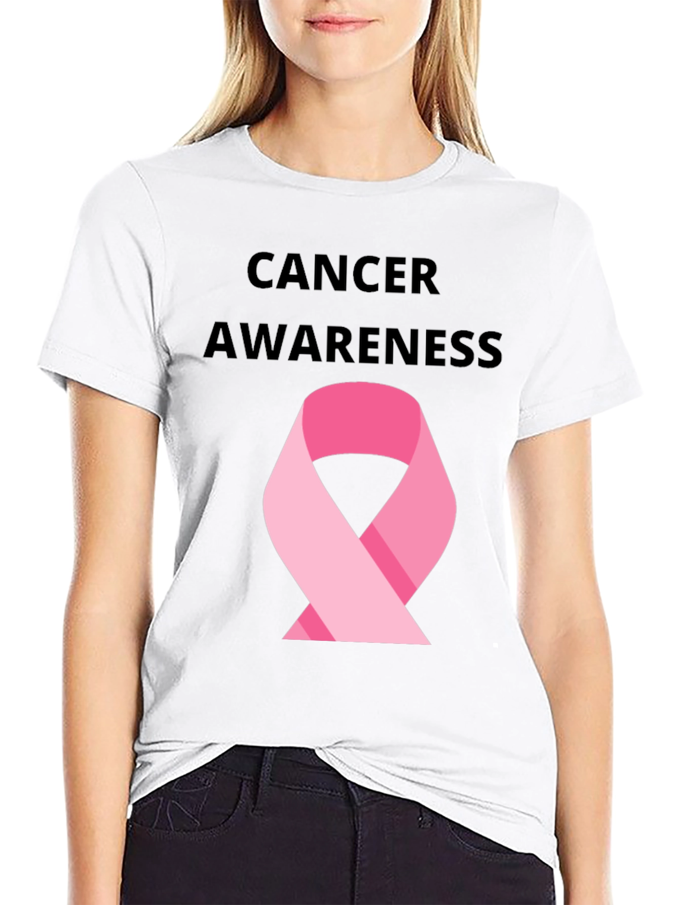 Cancer Awareness T-Shirt - Pink Ribbon