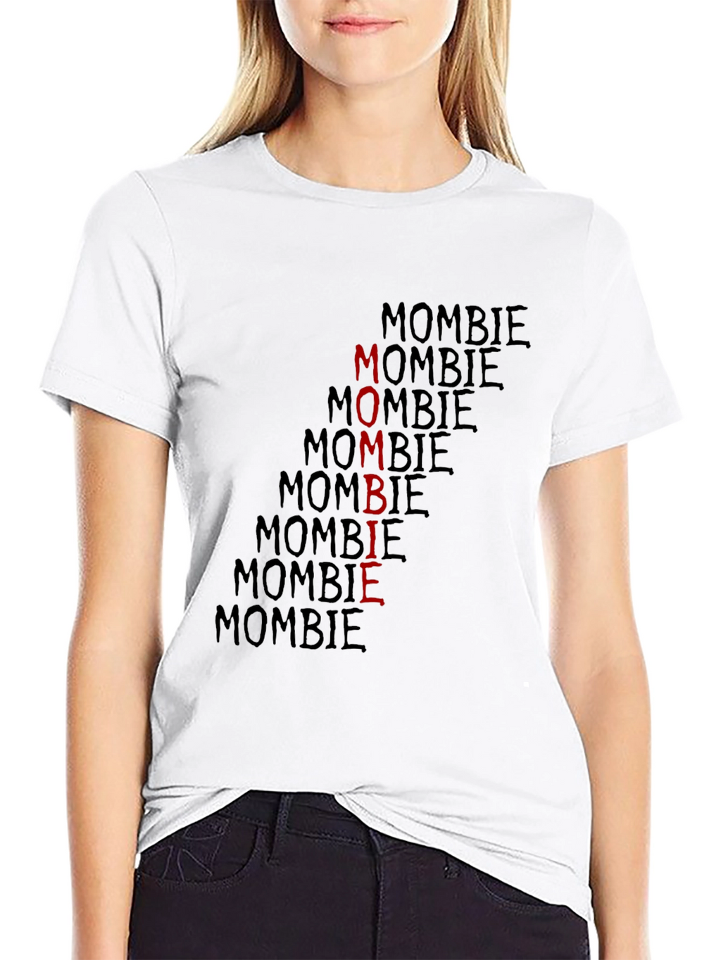 Mombie Graphic Print Black T-Shirt
