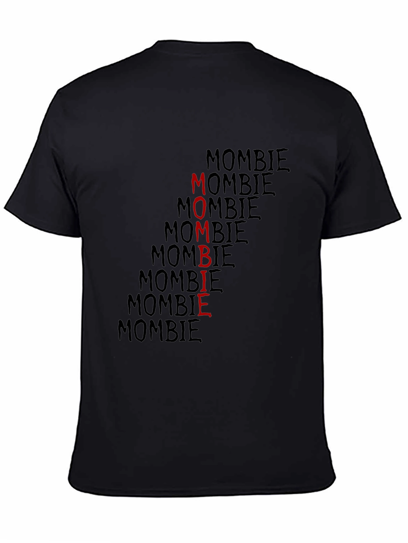 Mombie Graphic Print Black T-Shirt