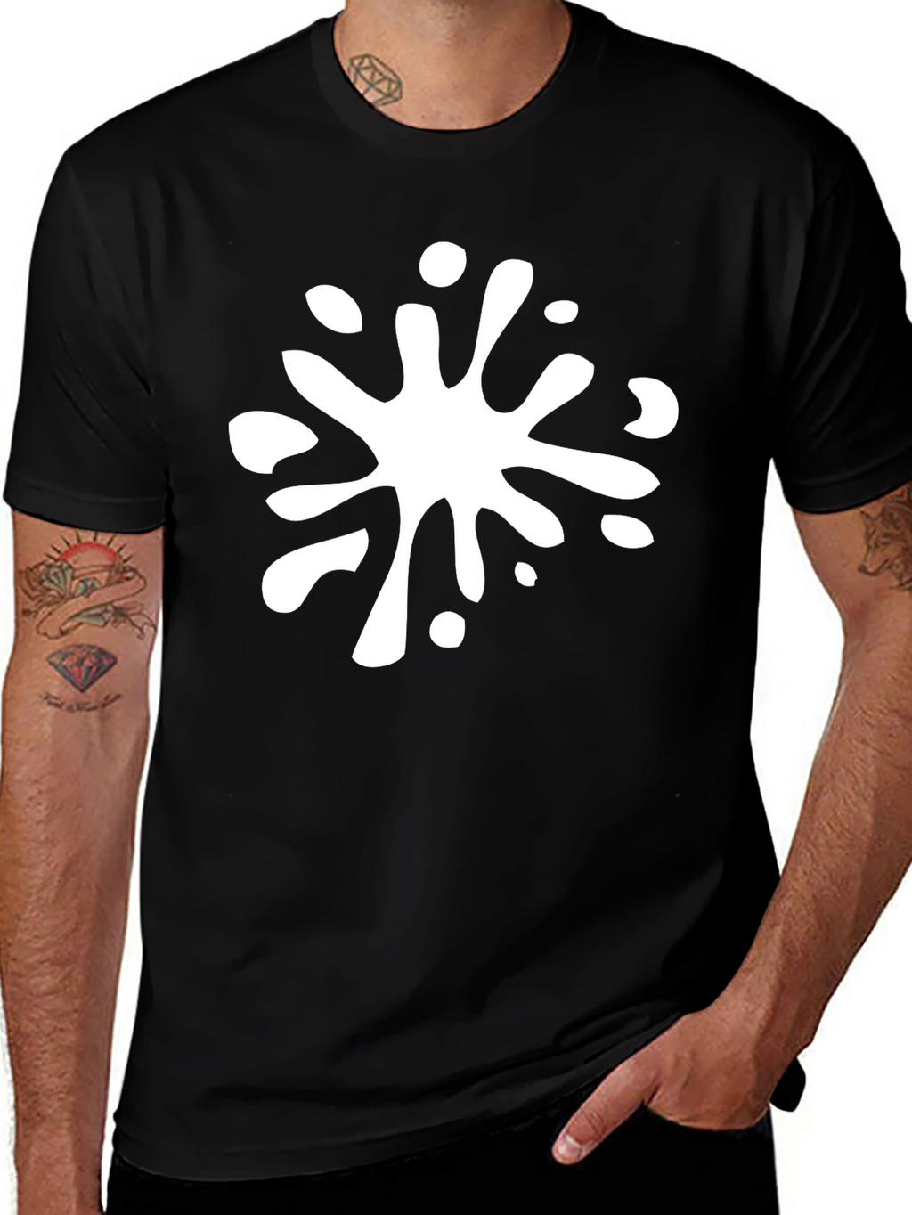 Cool Ink Splatter Black T-Shirt