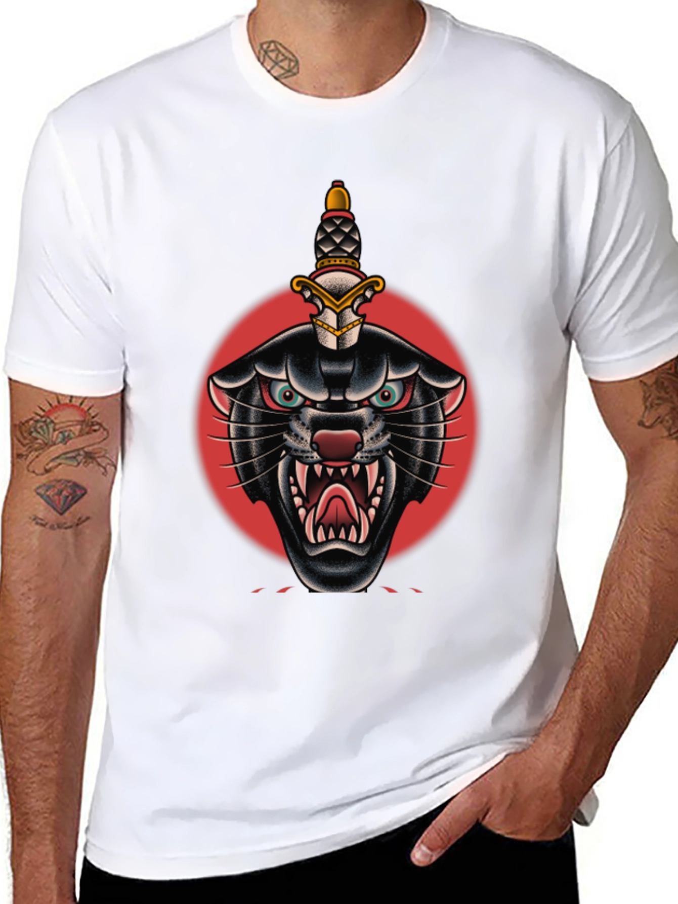 Black Panther Dagger Graphic Tee - Bold Streetwear Style