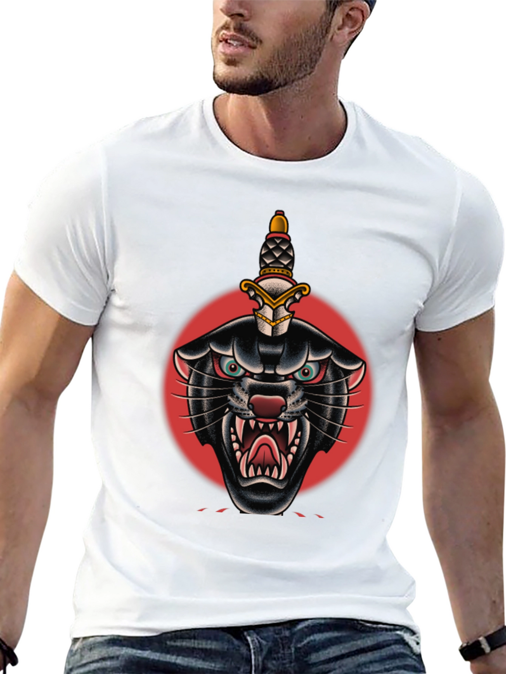 Black Panther Dagger Graphic Tee - Bold Streetwear Style
