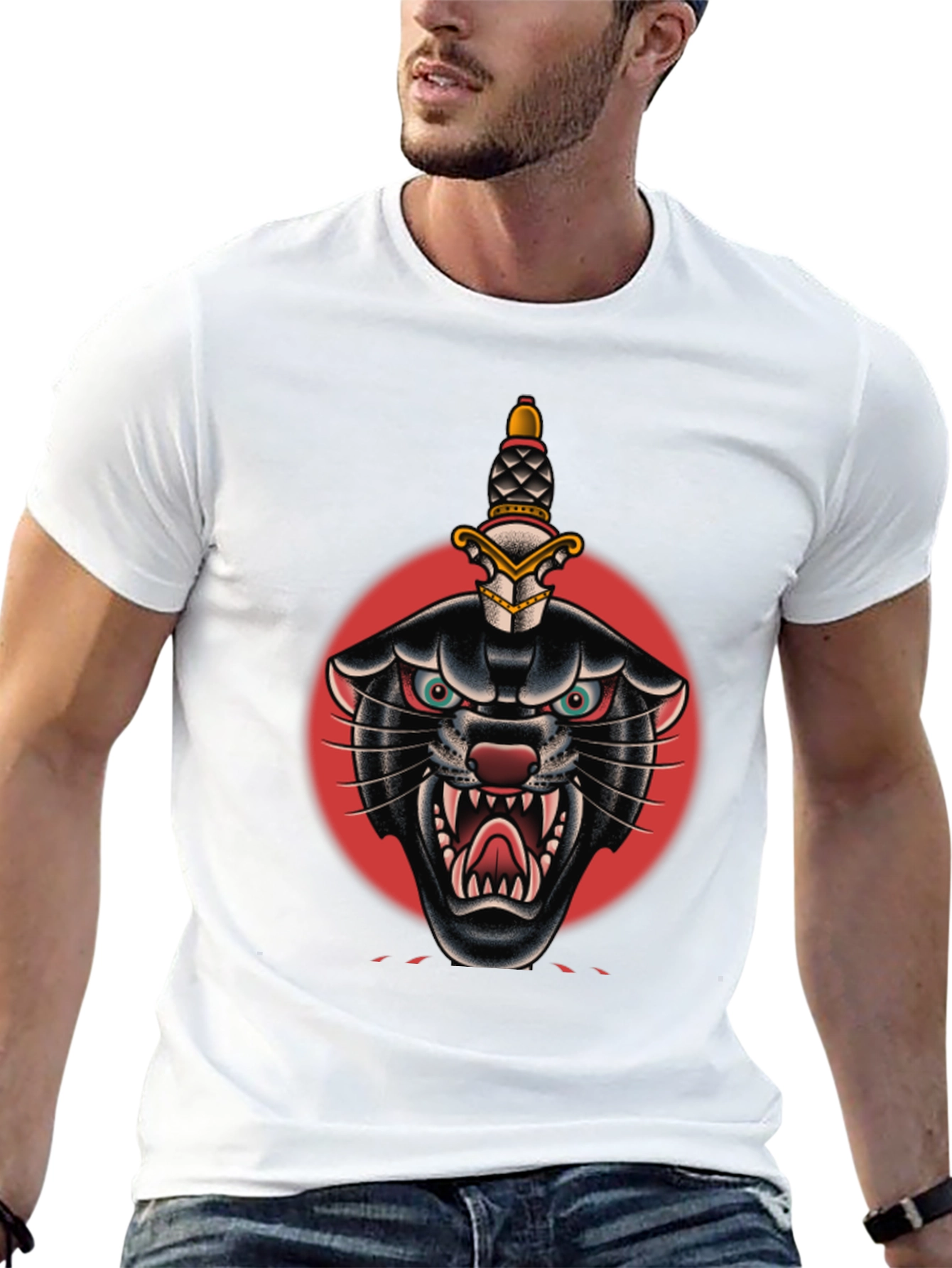 Black Panther Dagger Graphic Tee - Bold Streetwear Style