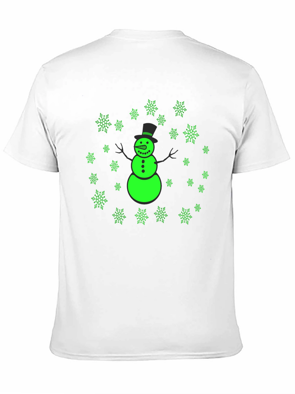 Snowman Snowflake Graphic Black Tee