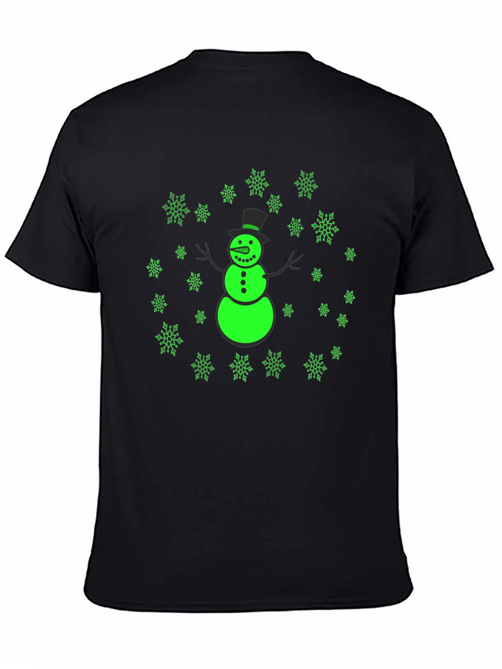 Snowman Snowflake Graphic Black Tee