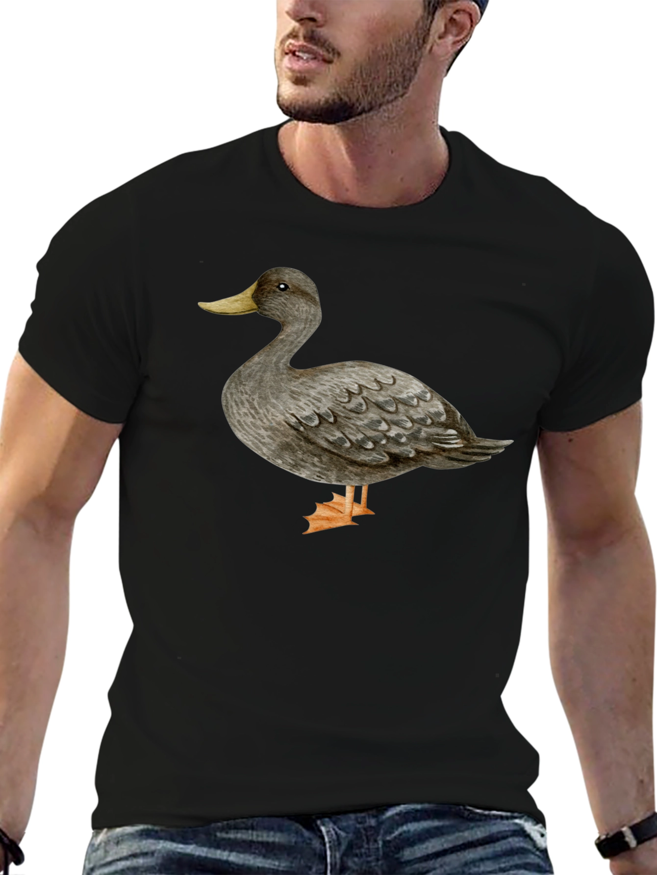 Duck Graphic T-Shirt - Casual Black Tee
