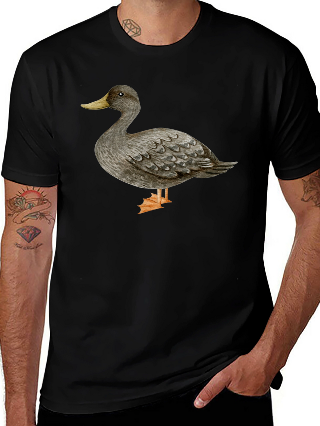 Duck Graphic T-Shirt - Casual Black Tee