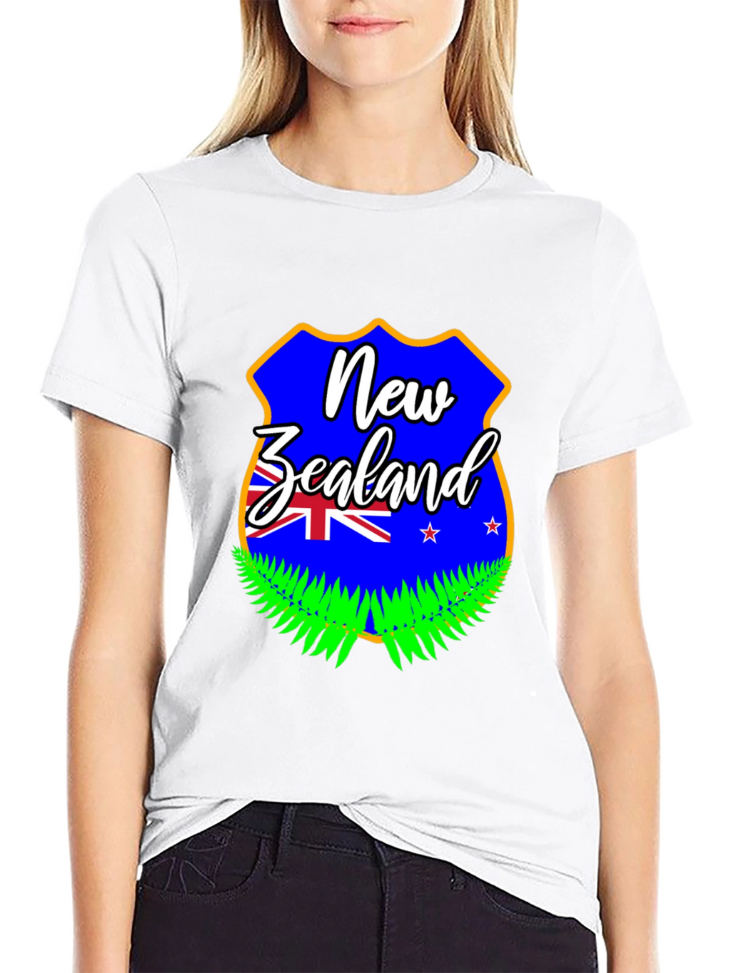New Zealand Flag Graphic Print Black T-Shirt