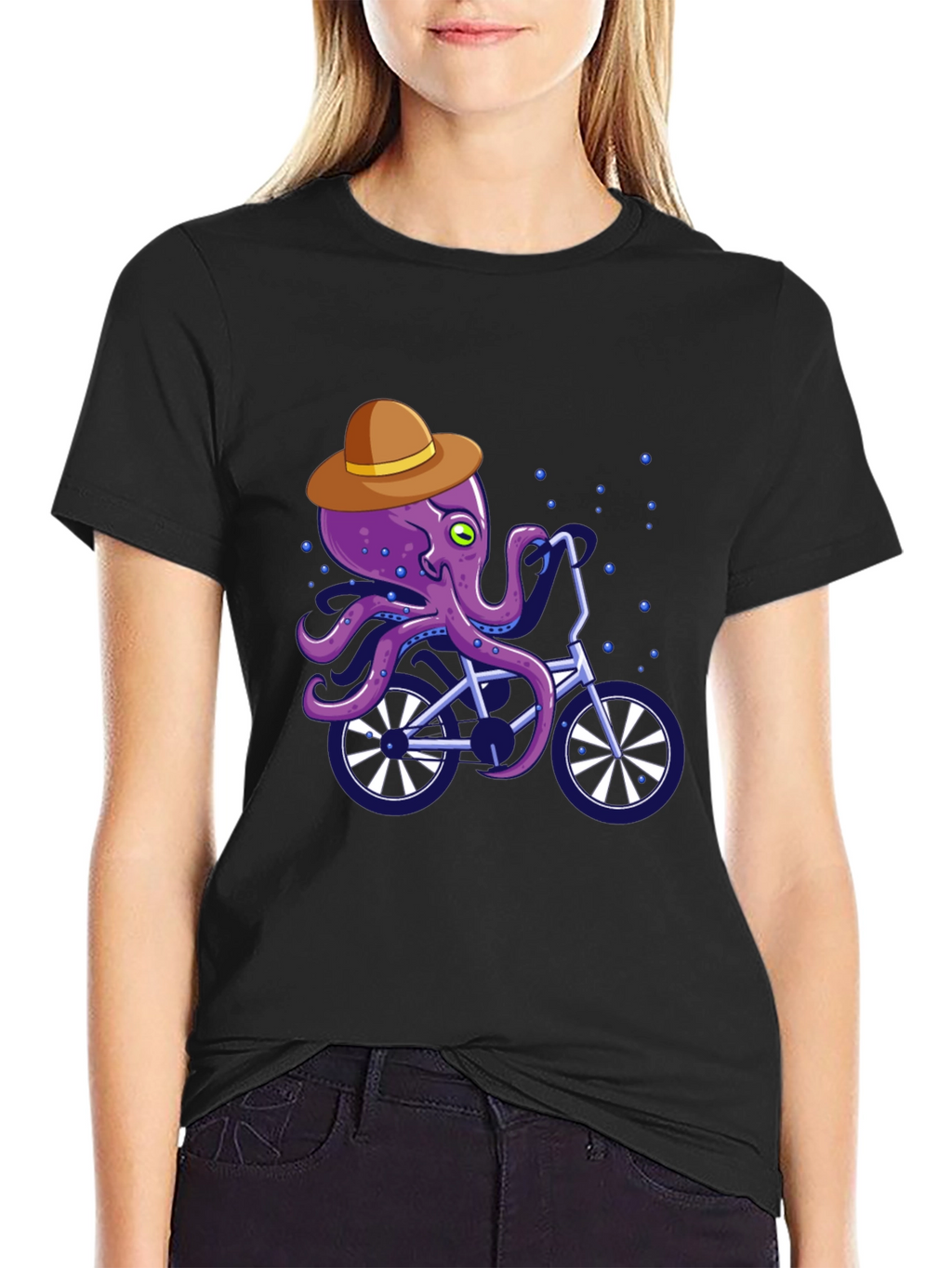 Octopus on Bike Graphic Tee