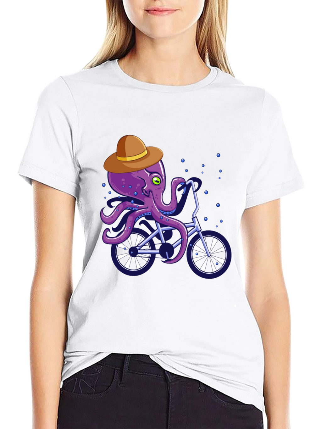 Octopus on Bike Graphic Tee