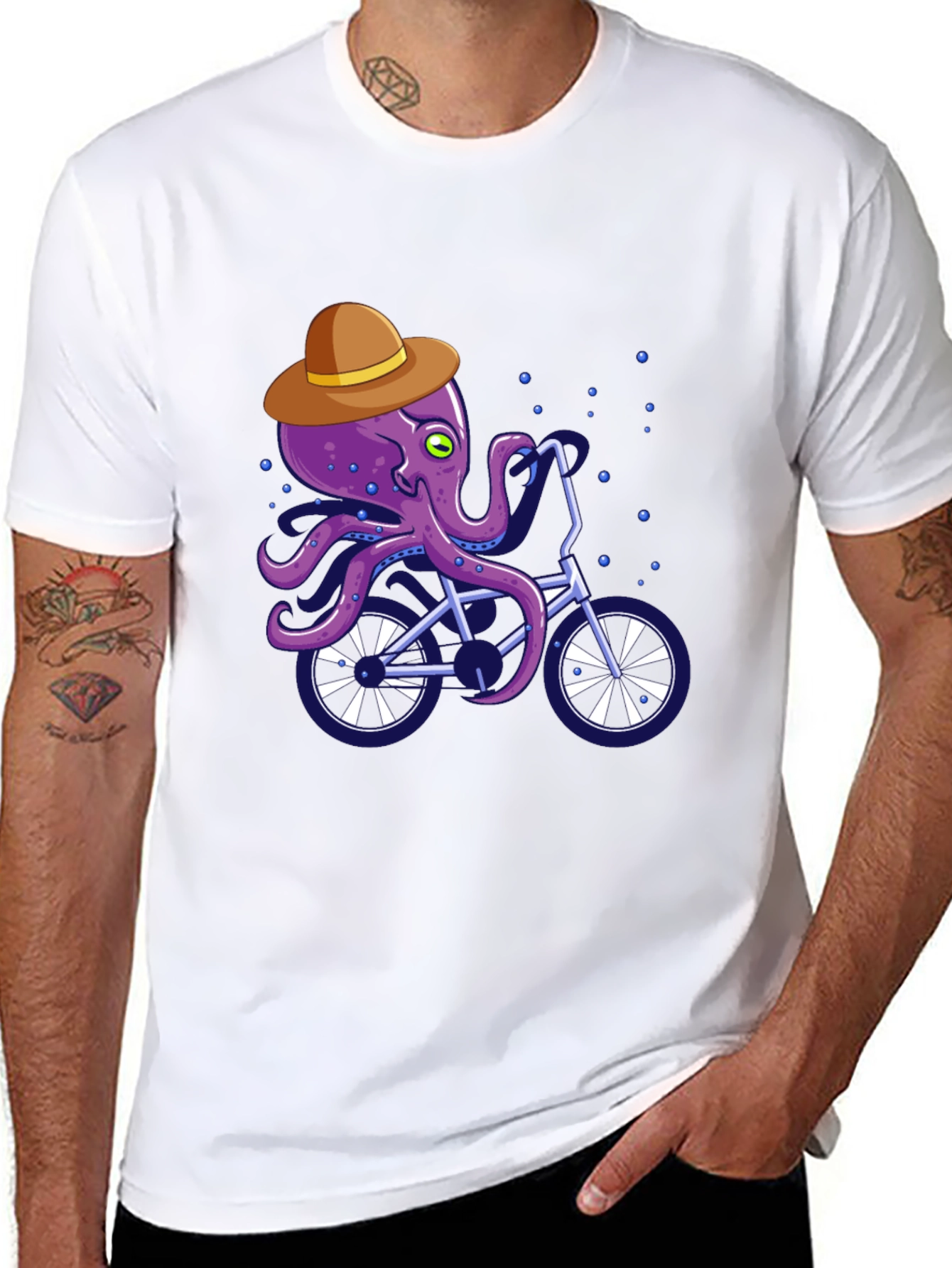 Octopus on Bike Graphic Tee