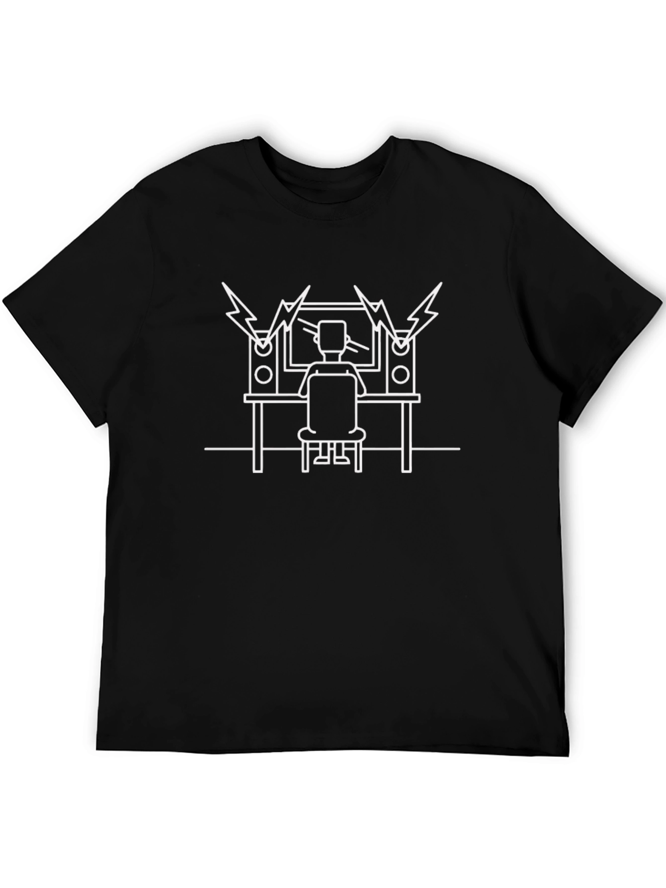 Gamer Graphic Tee - Black Cotton Crew Neck T-Shirt