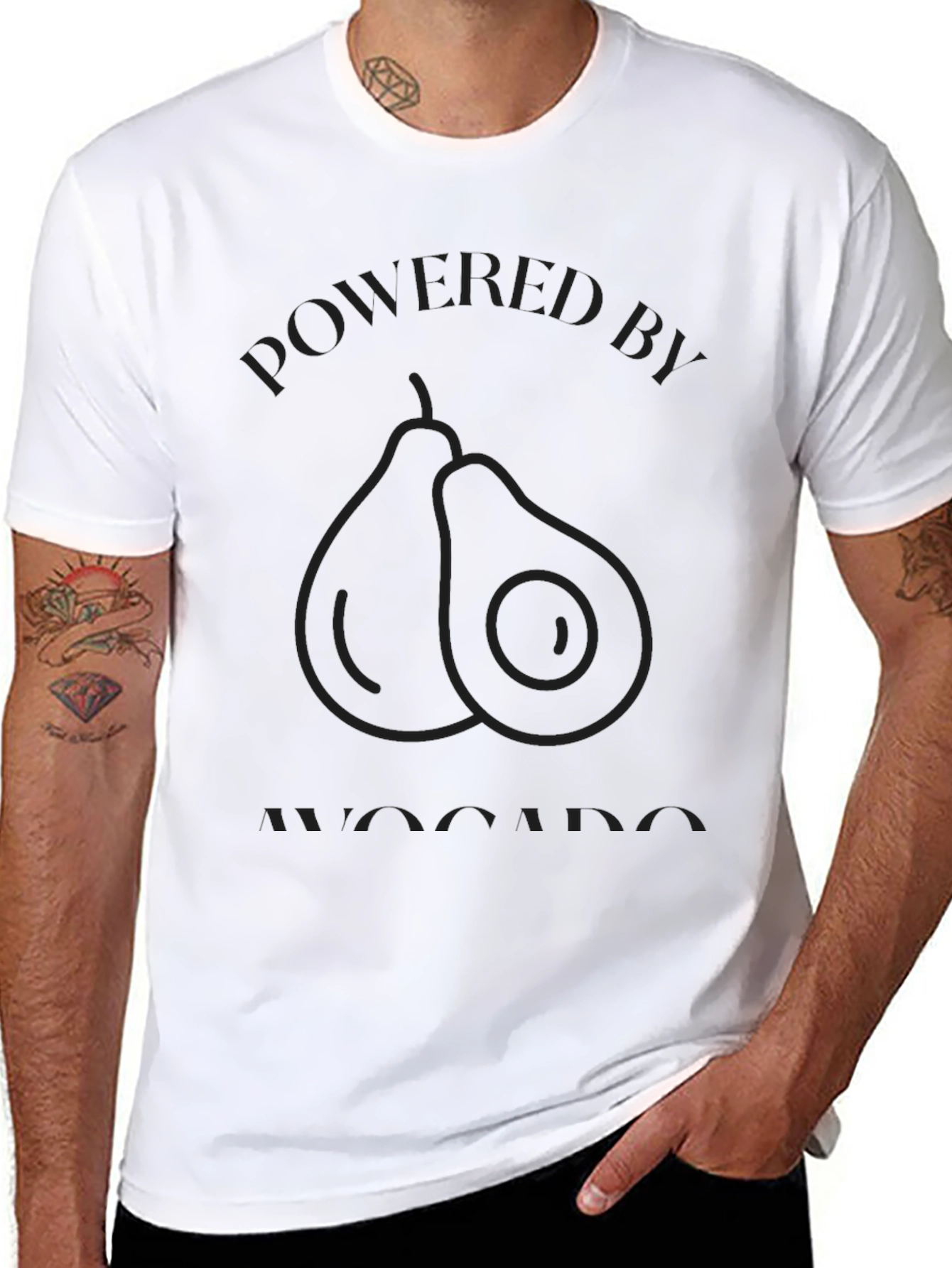 Powered by Avocado Black T-Shirt