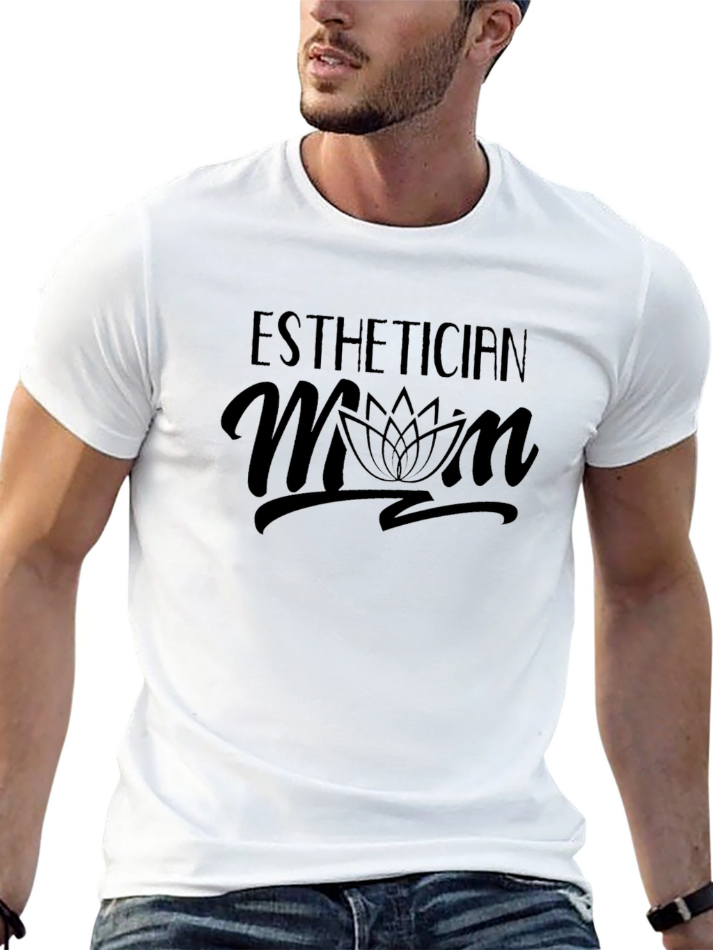 Esthetician Mom Black Graphic Tee