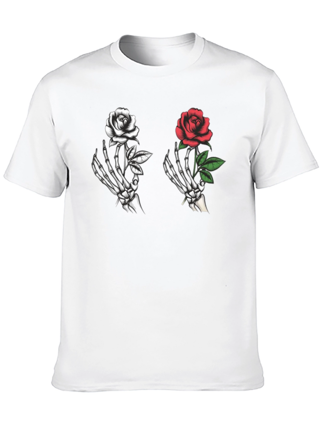 Skeleton Hand Rose Graphic T-Shirt