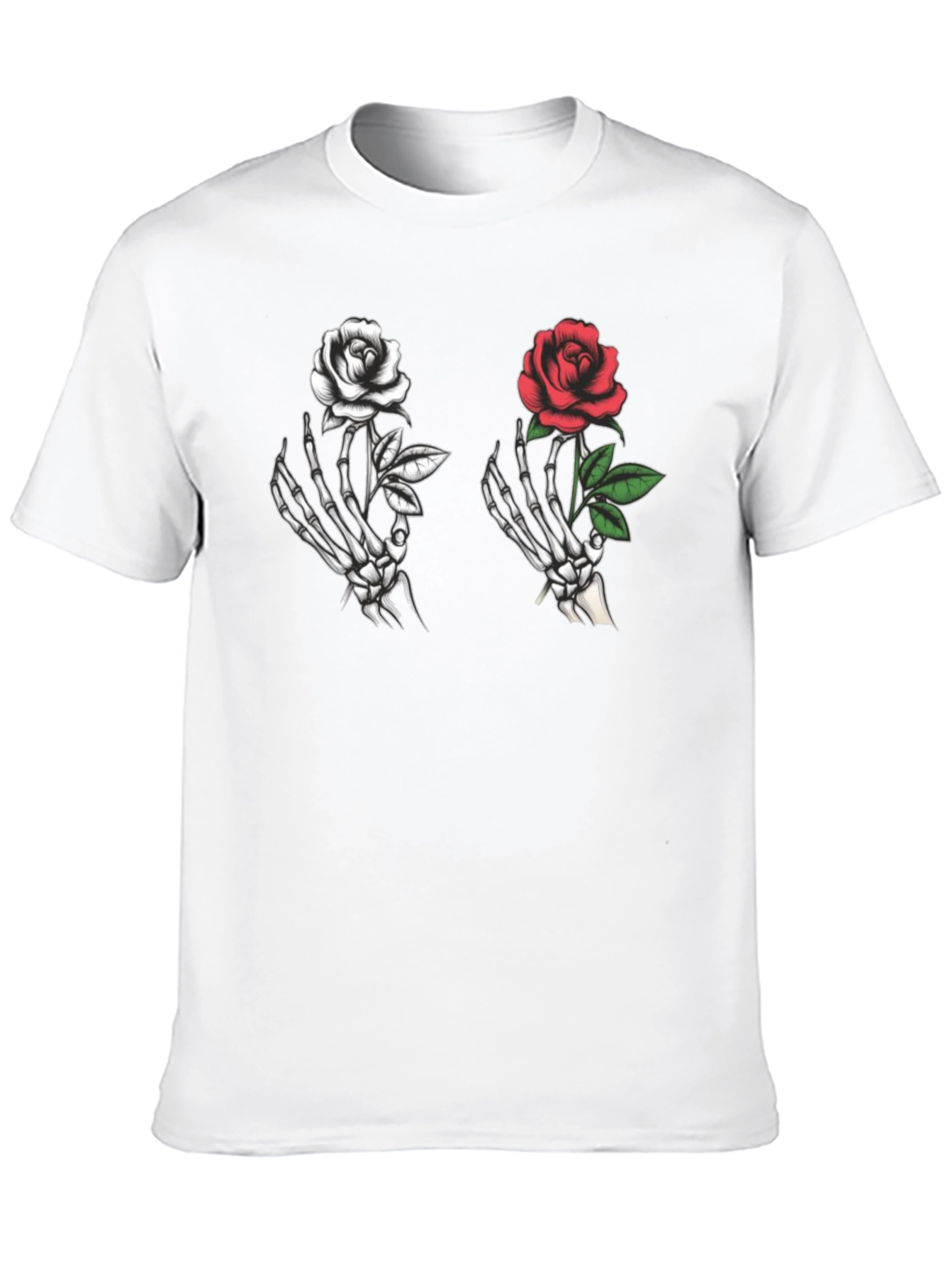 Skeleton Hand Rose Graphic T-Shirt