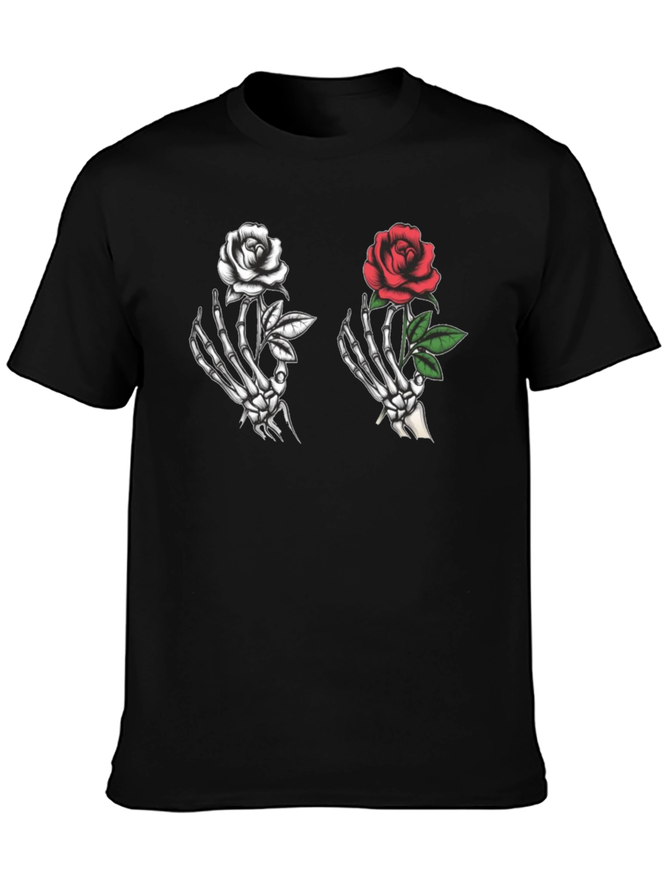 Skeleton Hand Rose Graphic T-Shirt