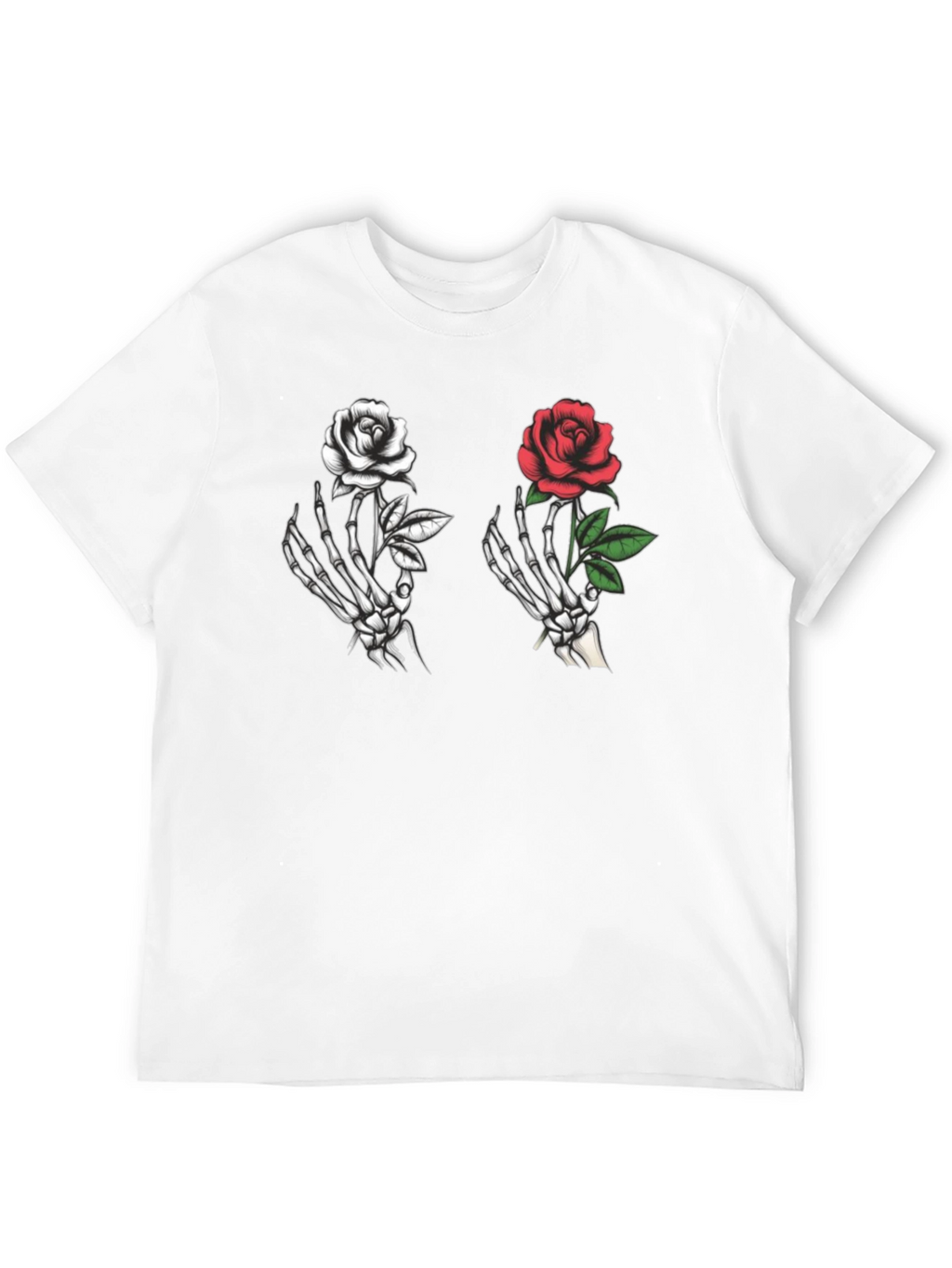 Skeleton Hand Rose Graphic T-Shirt
