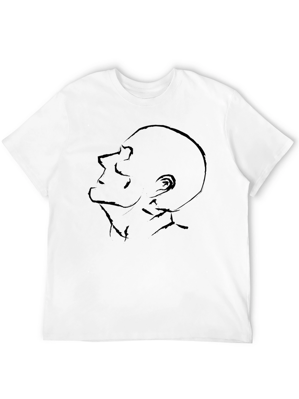 Abstract Face Graphic Tee - Modern Black T-Shirt