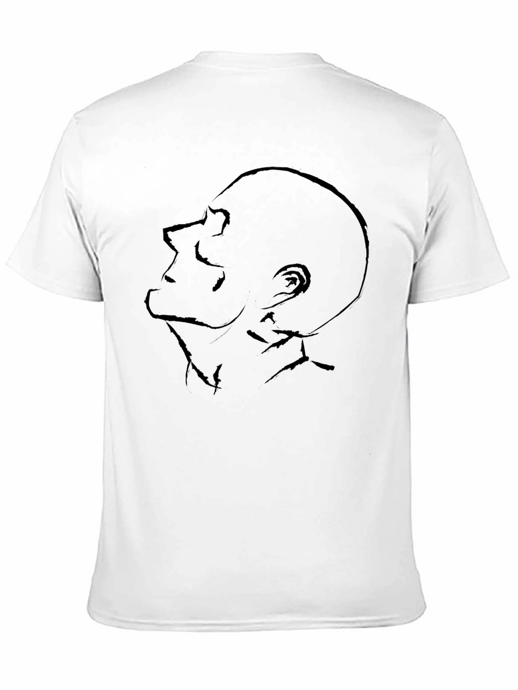 Abstract Face Graphic Tee - Modern Black T-Shirt
