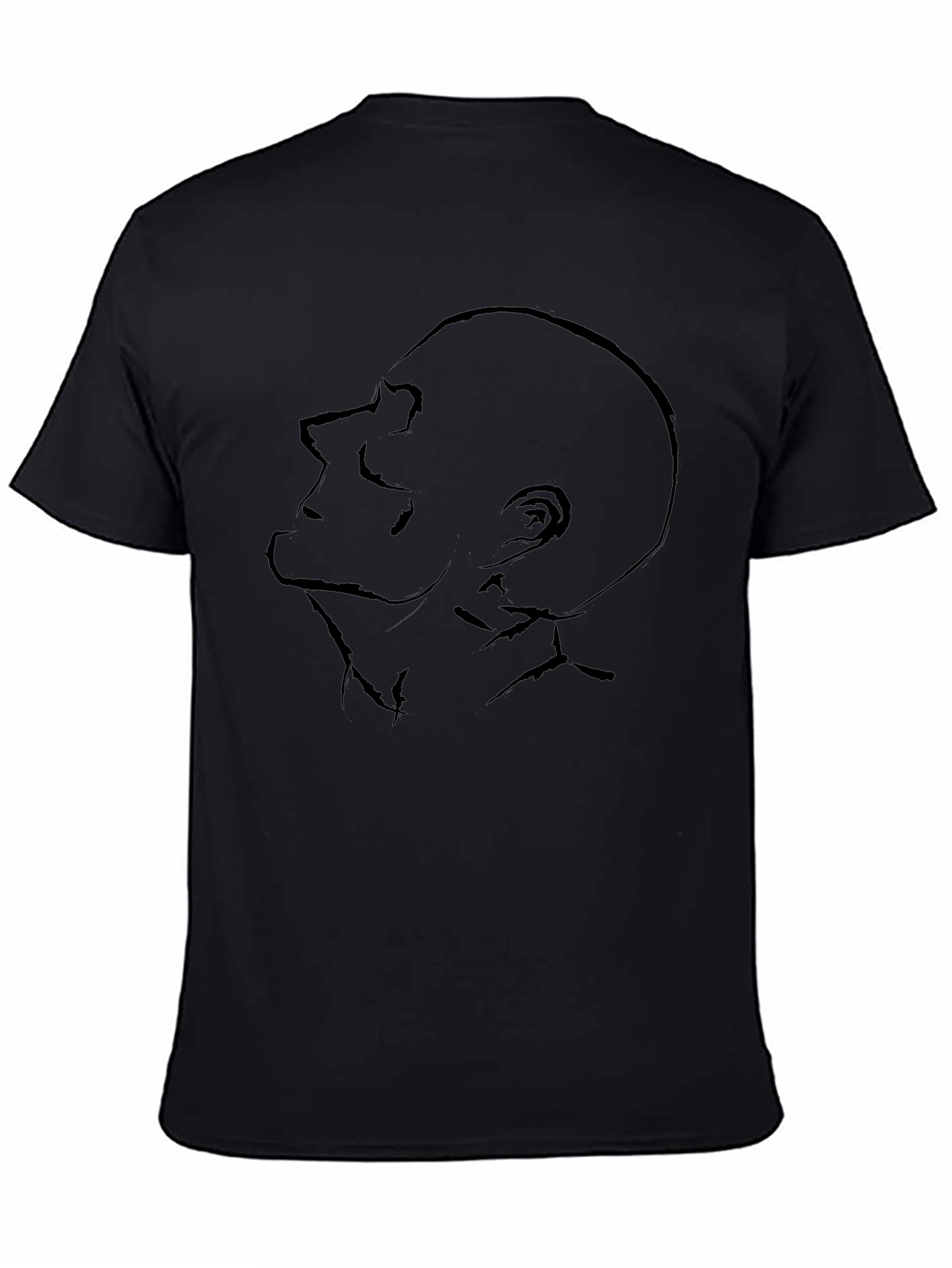 Abstract Face Graphic Tee - Modern Black T-Shirt