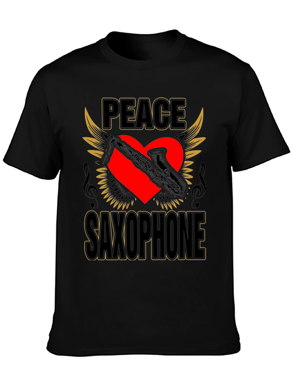 Peace Saxophone Graphic T-Shirt Musician Tee
