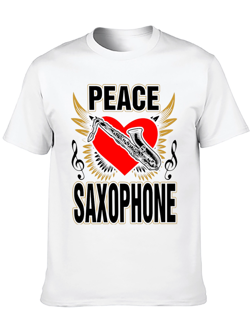Peace Saxophone Graphic T-Shirt Musician Tee
