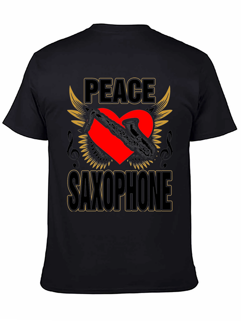 Peace Saxophone Graphic T-Shirt Musician Tee