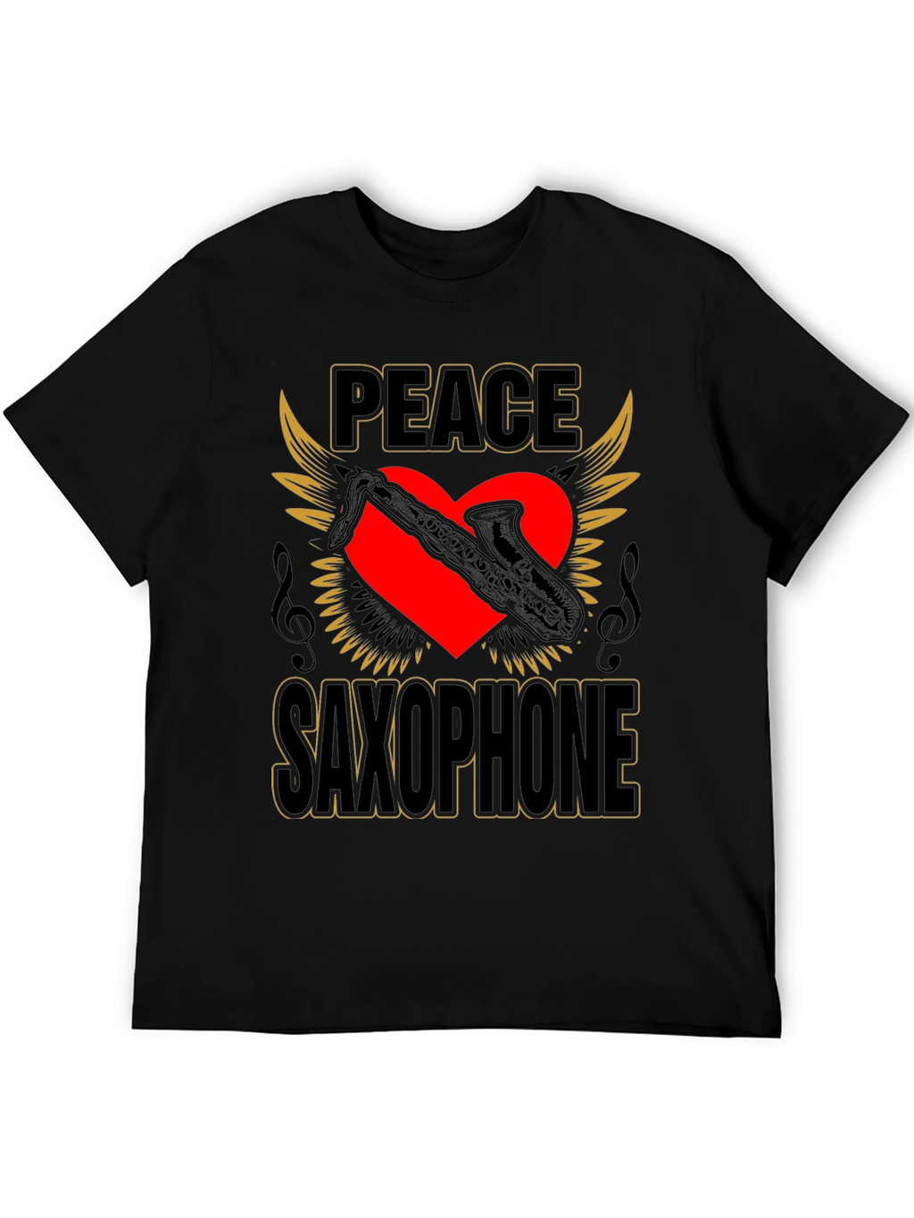 Peace Saxophone Graphic T-Shirt Musician Tee