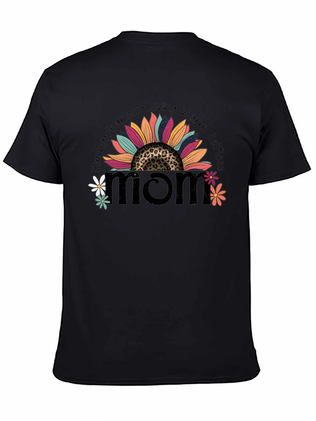 Mom Sunflower Graphic Tee - Strong Fearless & Loving