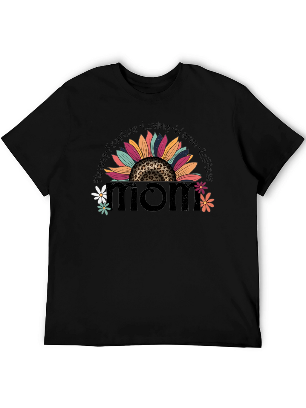 Mom Sunflower Graphic Tee - Strong Fearless & Loving