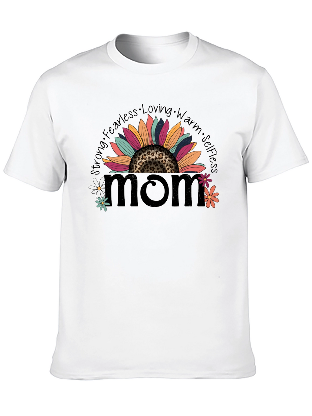 Mom Sunflower Graphic Tee - Strong Fearless & Loving