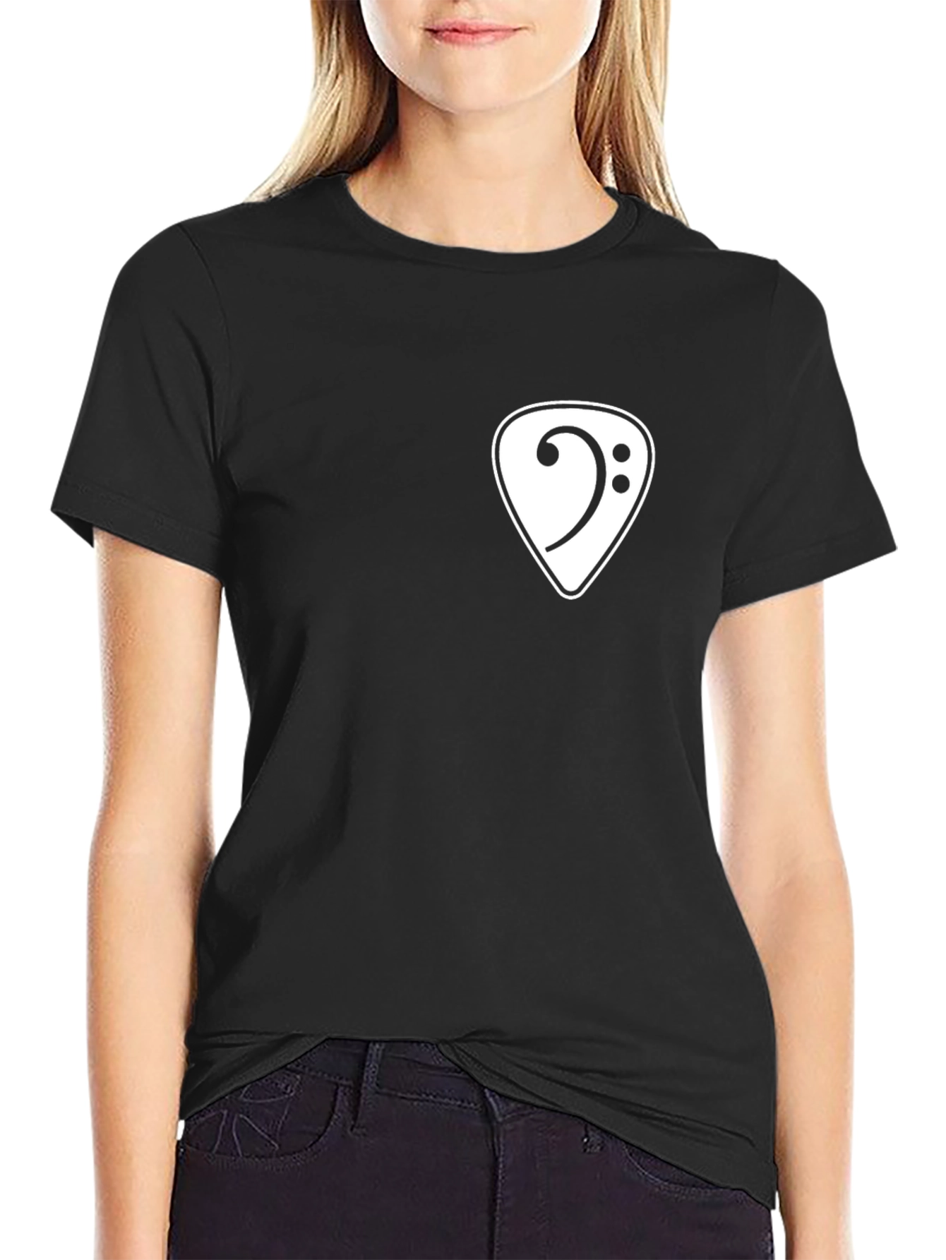 Bass Clef Guitar Pick T-Shirt - Music Lover Tee