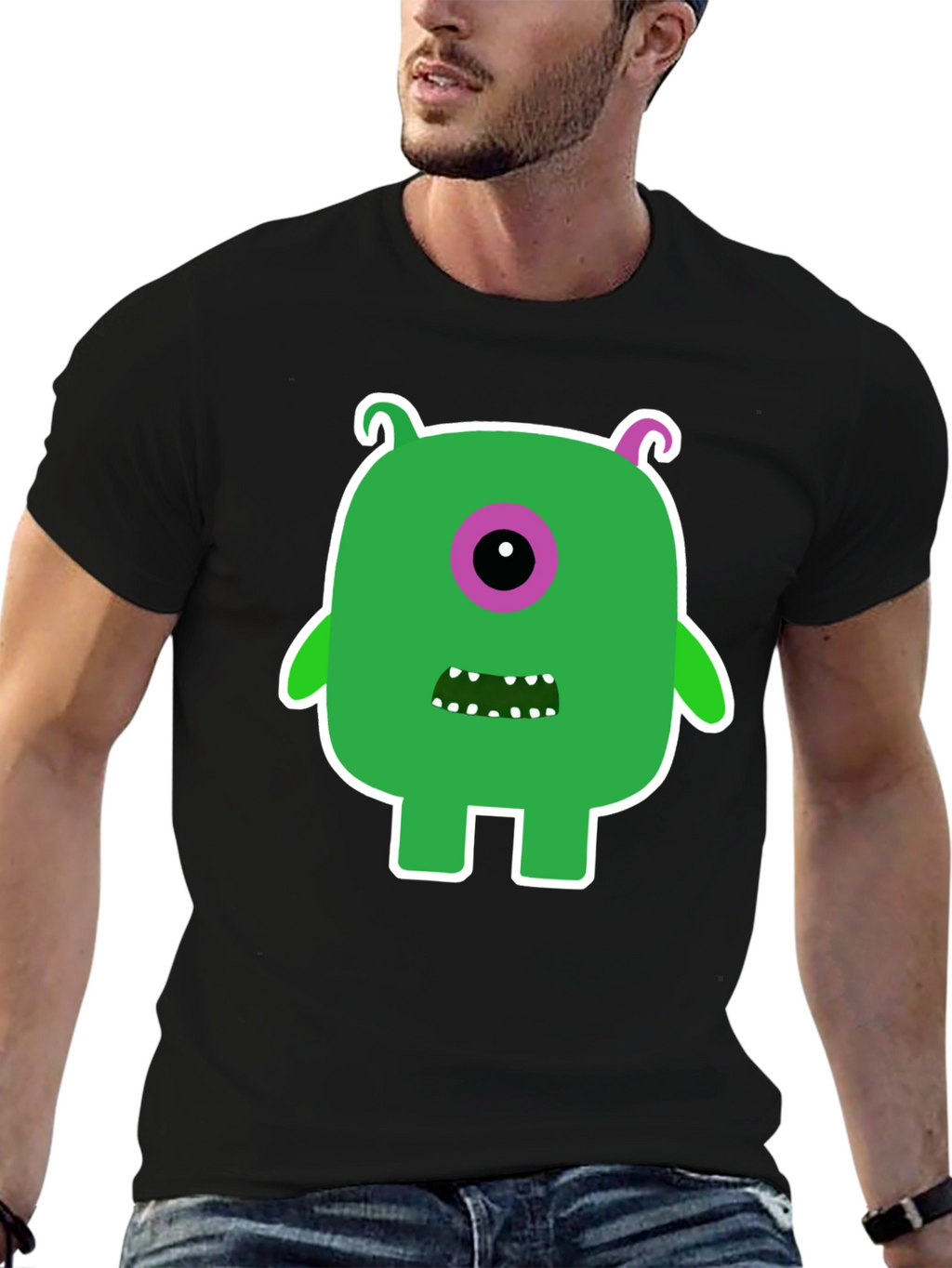 Monster Graphic Tee -  Funky One-Eyed Character