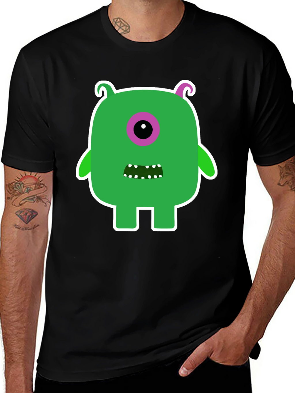 Monster Graphic Tee -  Funky One-Eyed Character