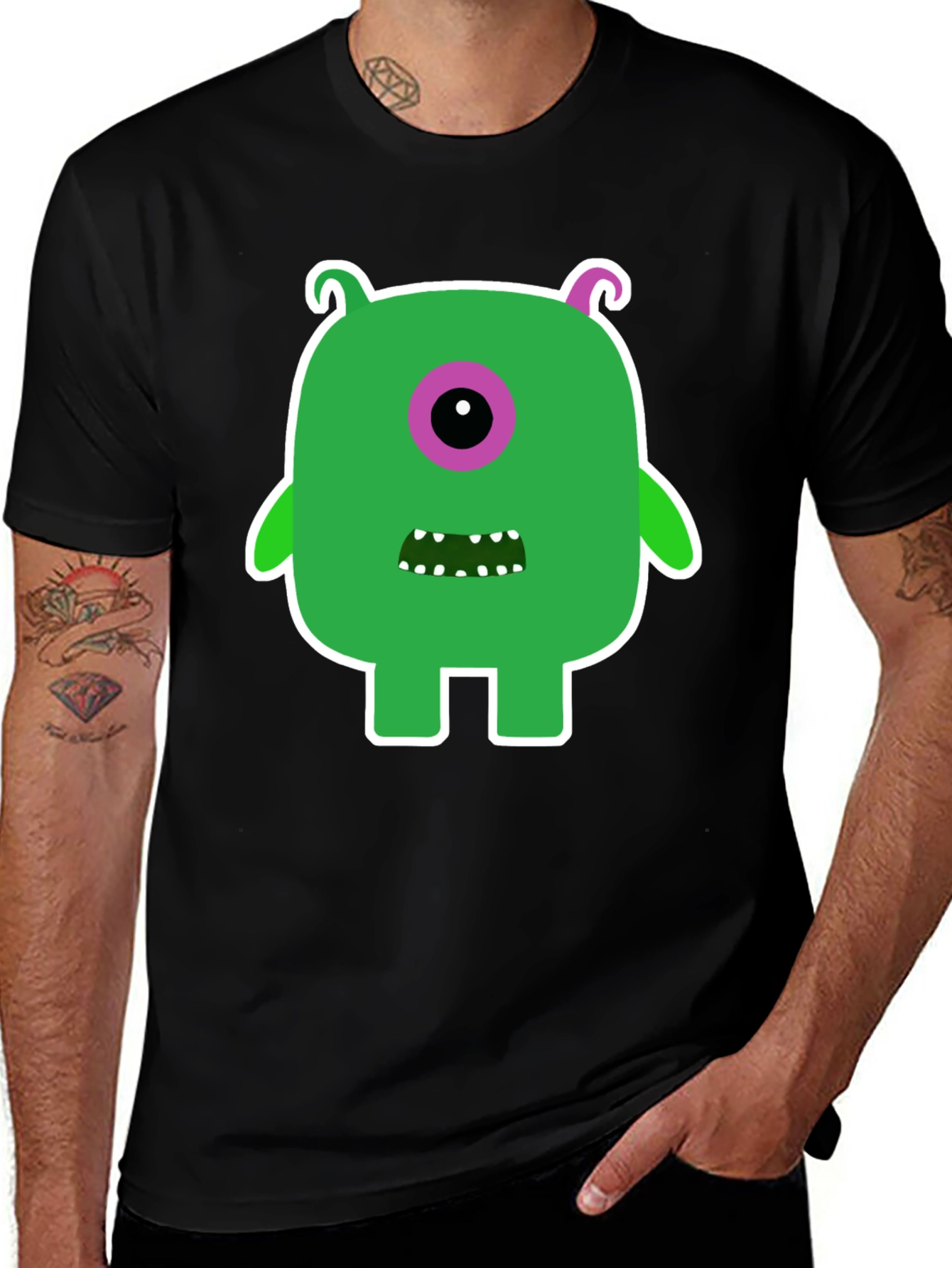 Monster Graphic Tee -  Funky One-Eyed Character